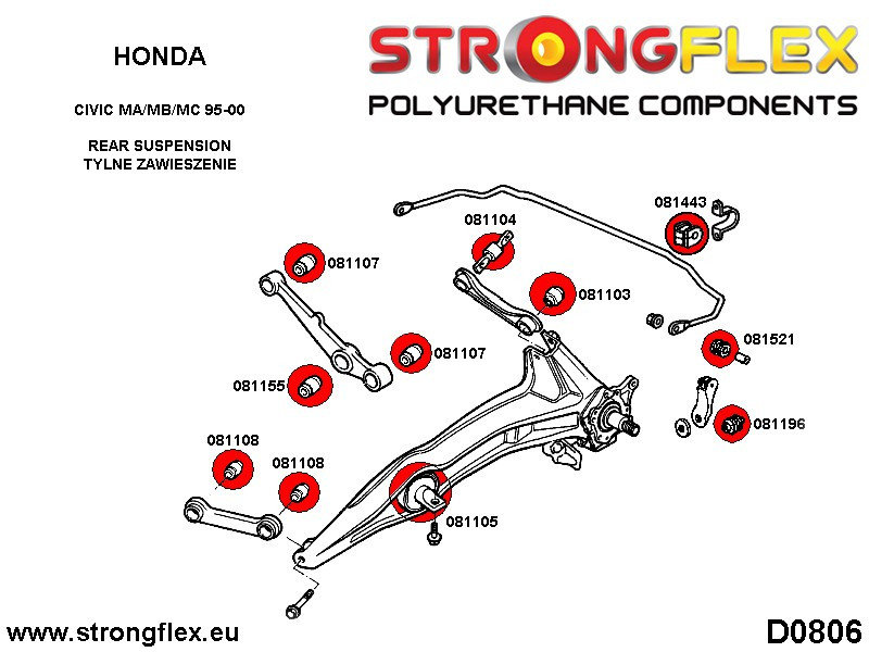 Bak Suspensjon Foring Kit SPORT