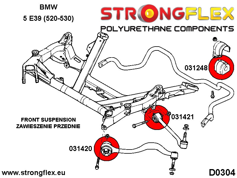 Front NedreLenkearm Mot Kaross Foring 58mm SPORT