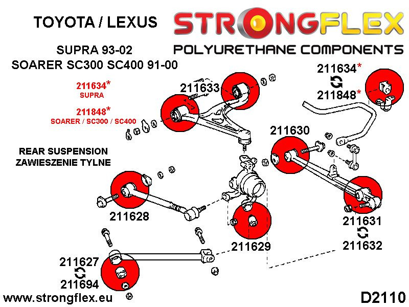 Toyota Supra MKIV Bak Kontrollarm /Lenkearm Innvendig Foring