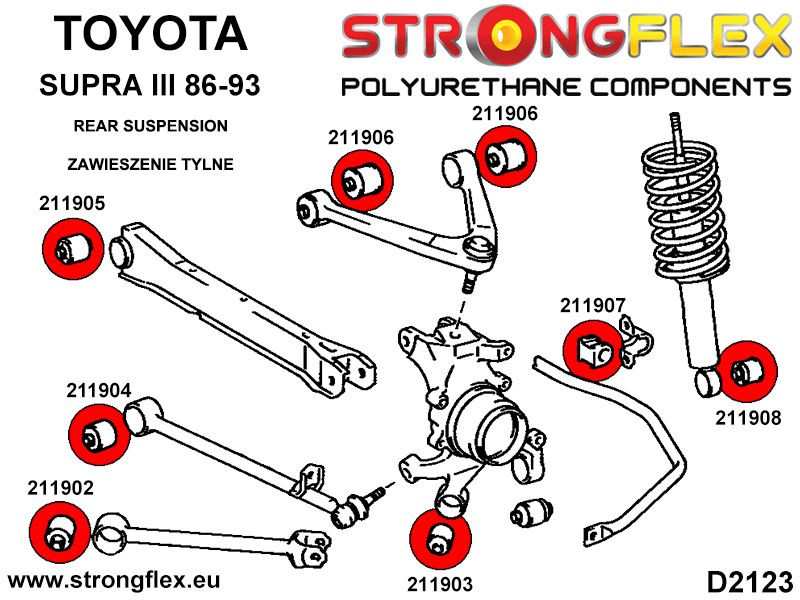Toyota Supra MK3 Bak Krengningshemmere Foring SPORT