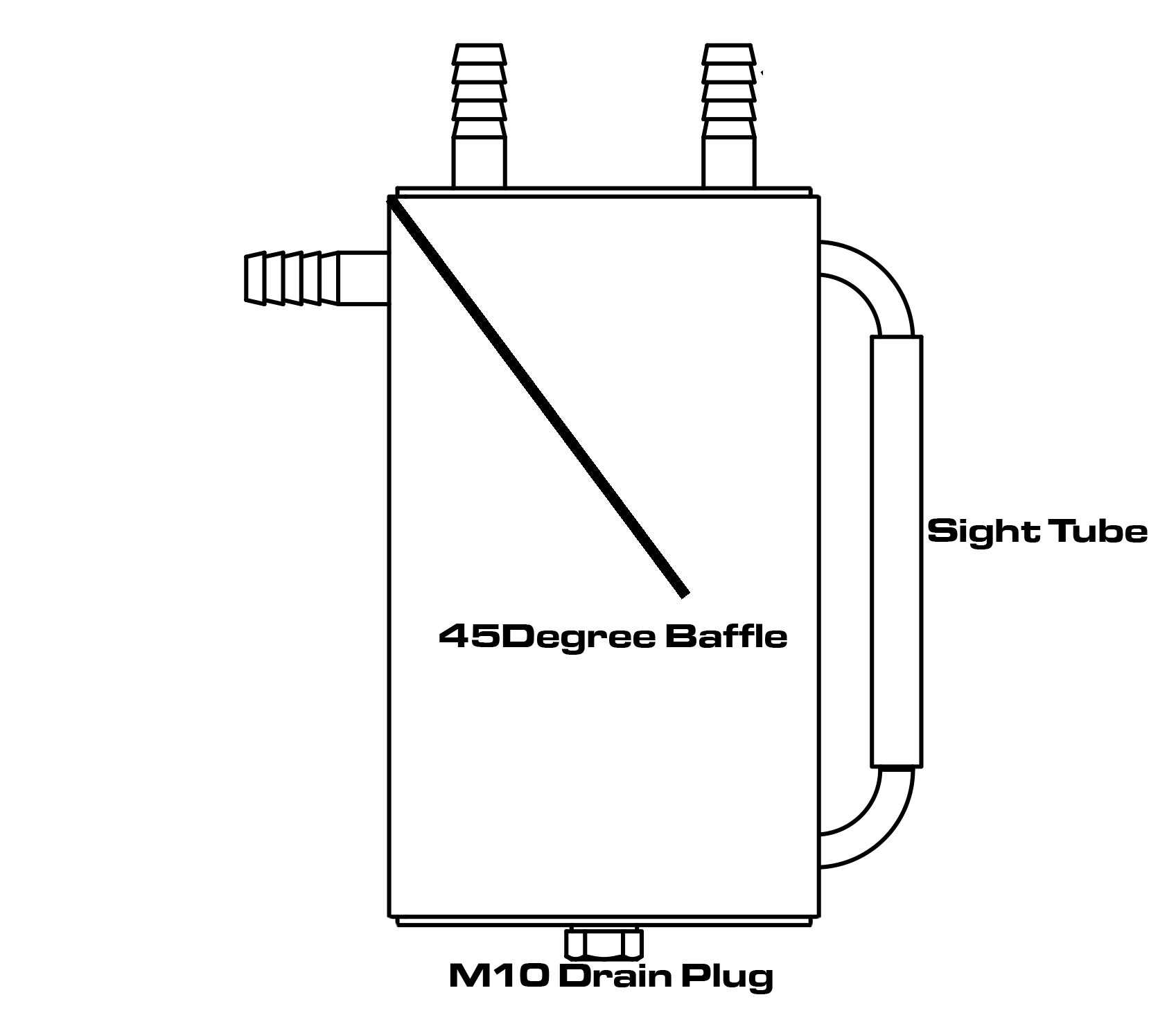 OBP Catchtank olje 1,0L (13mm Push on)
