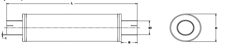 Lyddemper Universal rustfri 3" / 76mm
