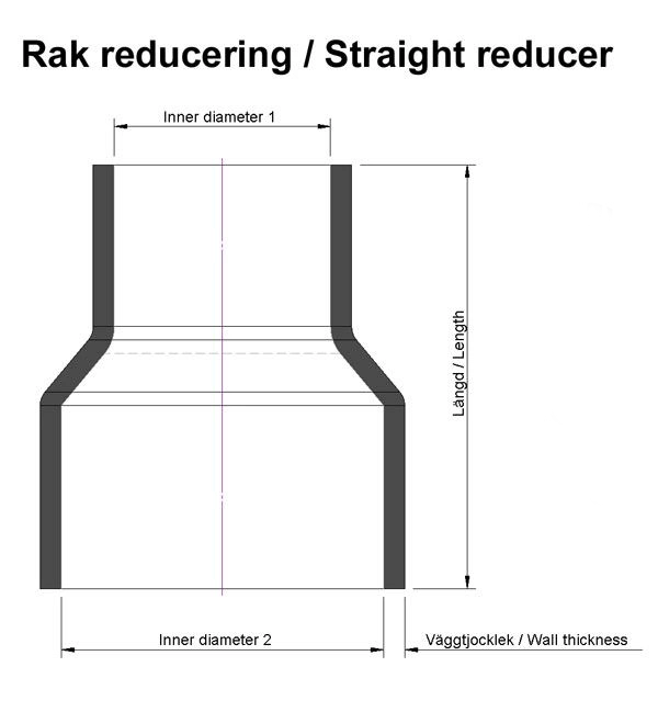 Silikonslange rett reduksjon 2-2,5" (51-63mm)