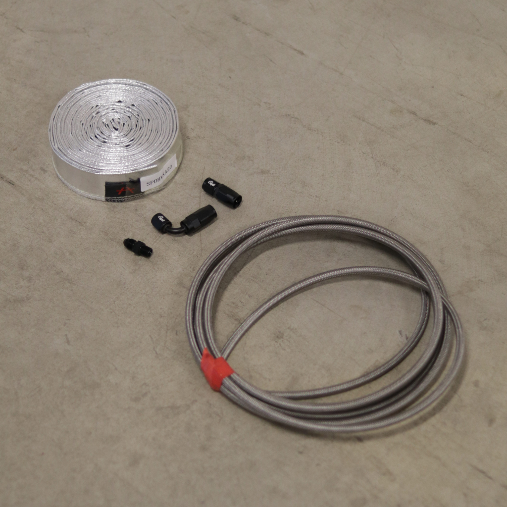 Holset Oil in Kit Turbo 1 x Straight + 1 x 90 Degree AN4 + Alu Heat Shield