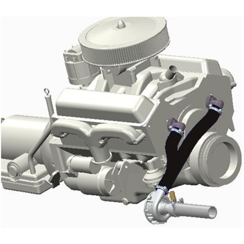 Davies Craig Chevrolet Big Block Elektrisk vannpumpeadapter kit (svart slange)
