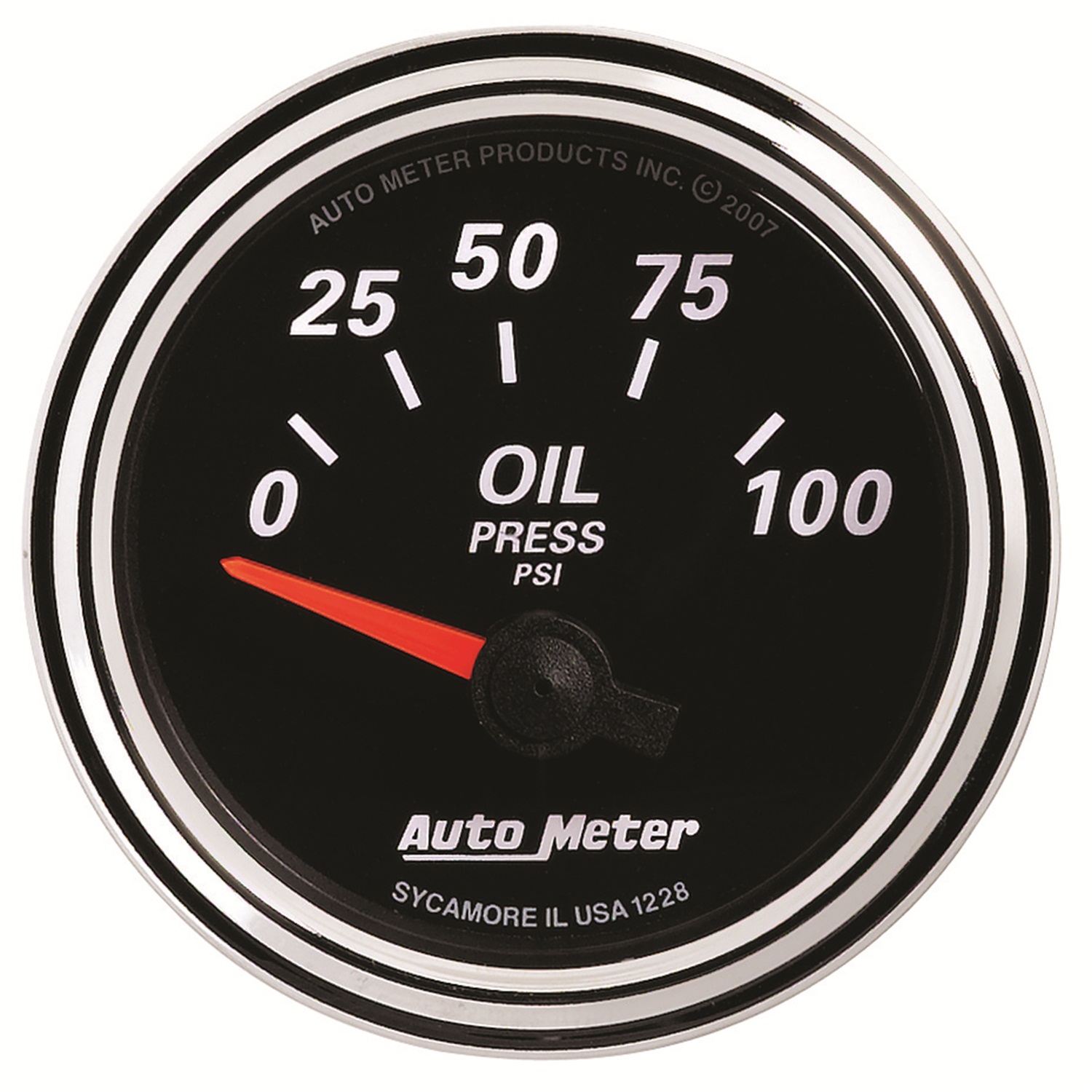 2-1/16" Oljetrykk, 0-100 Psi, Designer Black Ii