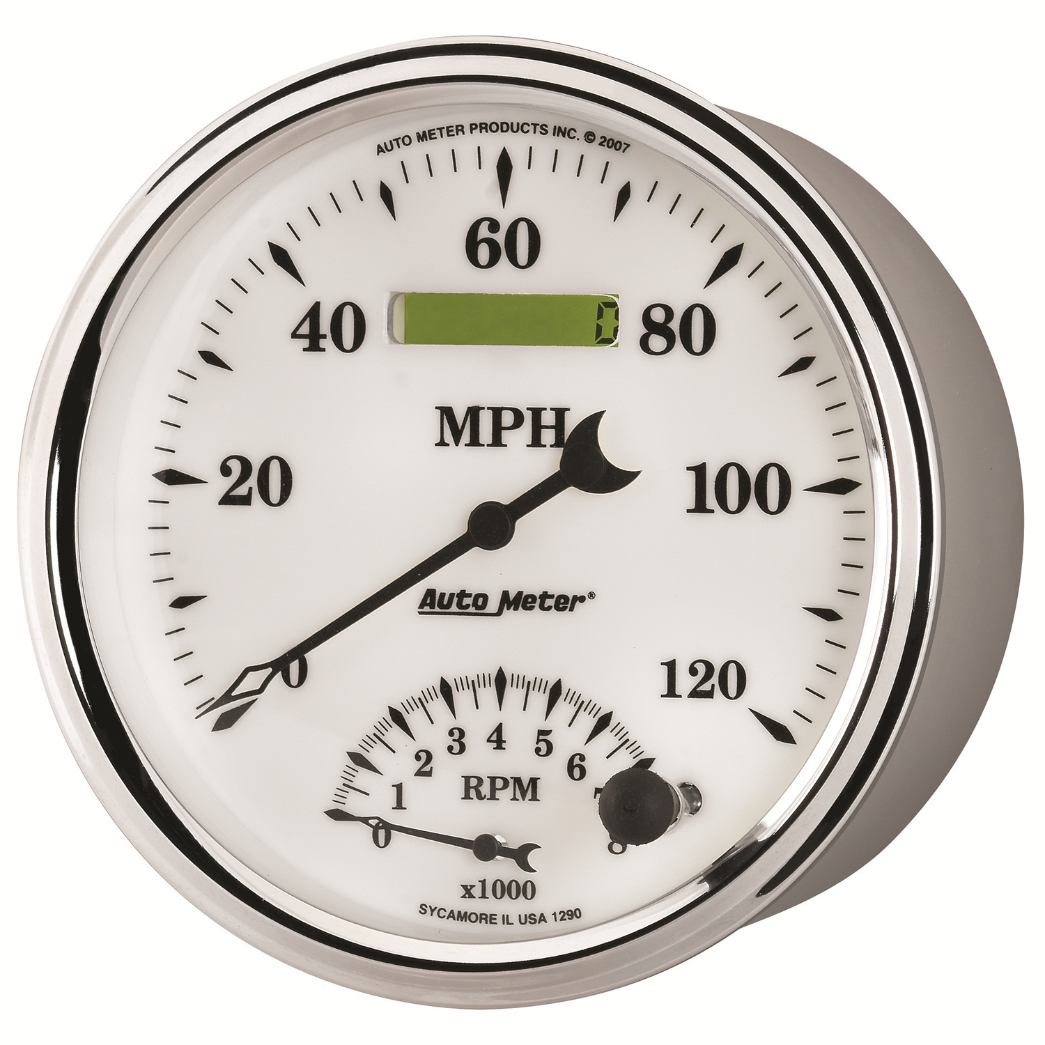 5" Turteller/Speedometer Combo, 8k Rpm/120 Mph, Old-Tyme White Ii