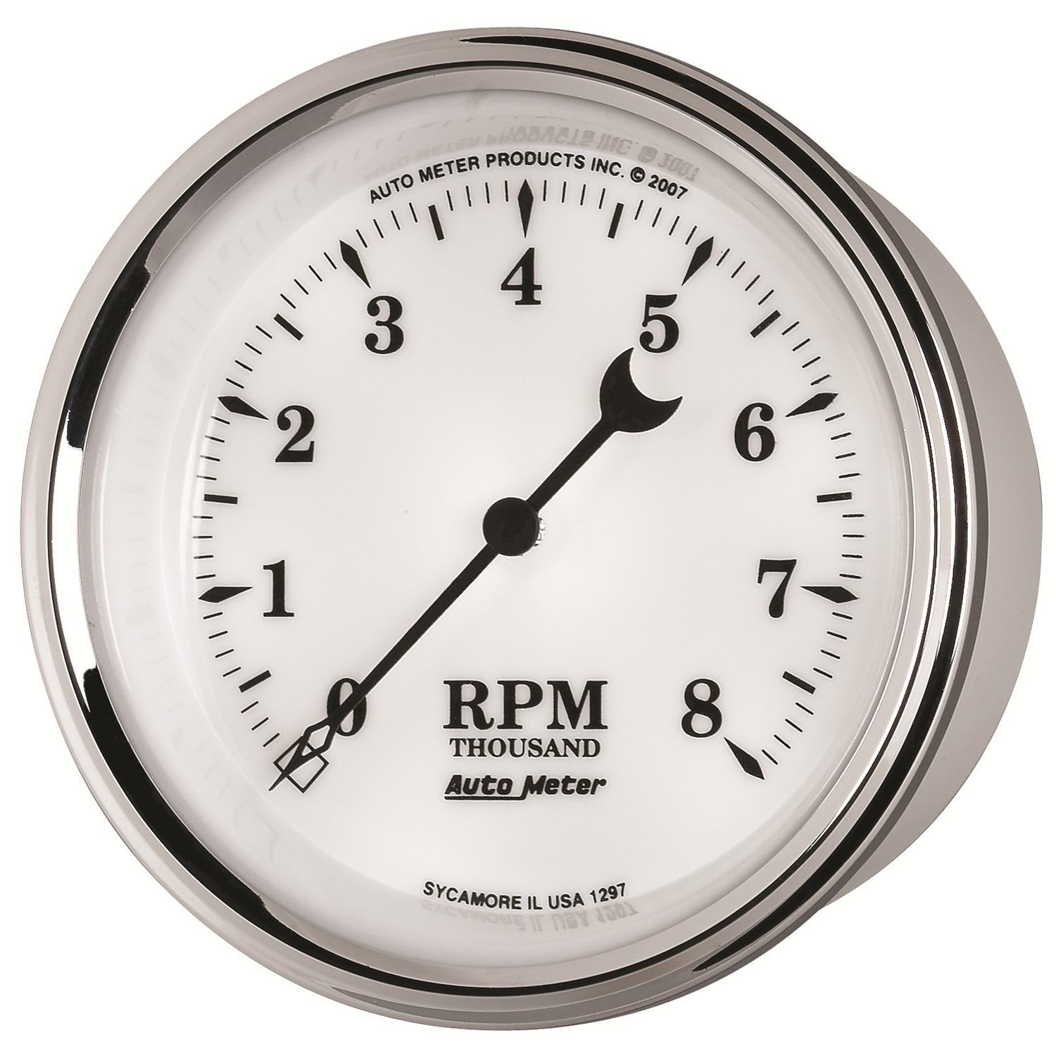 3-3/8" In-Dash Turteller, 0-8,000 Rpm, Old-Tyme White Ii