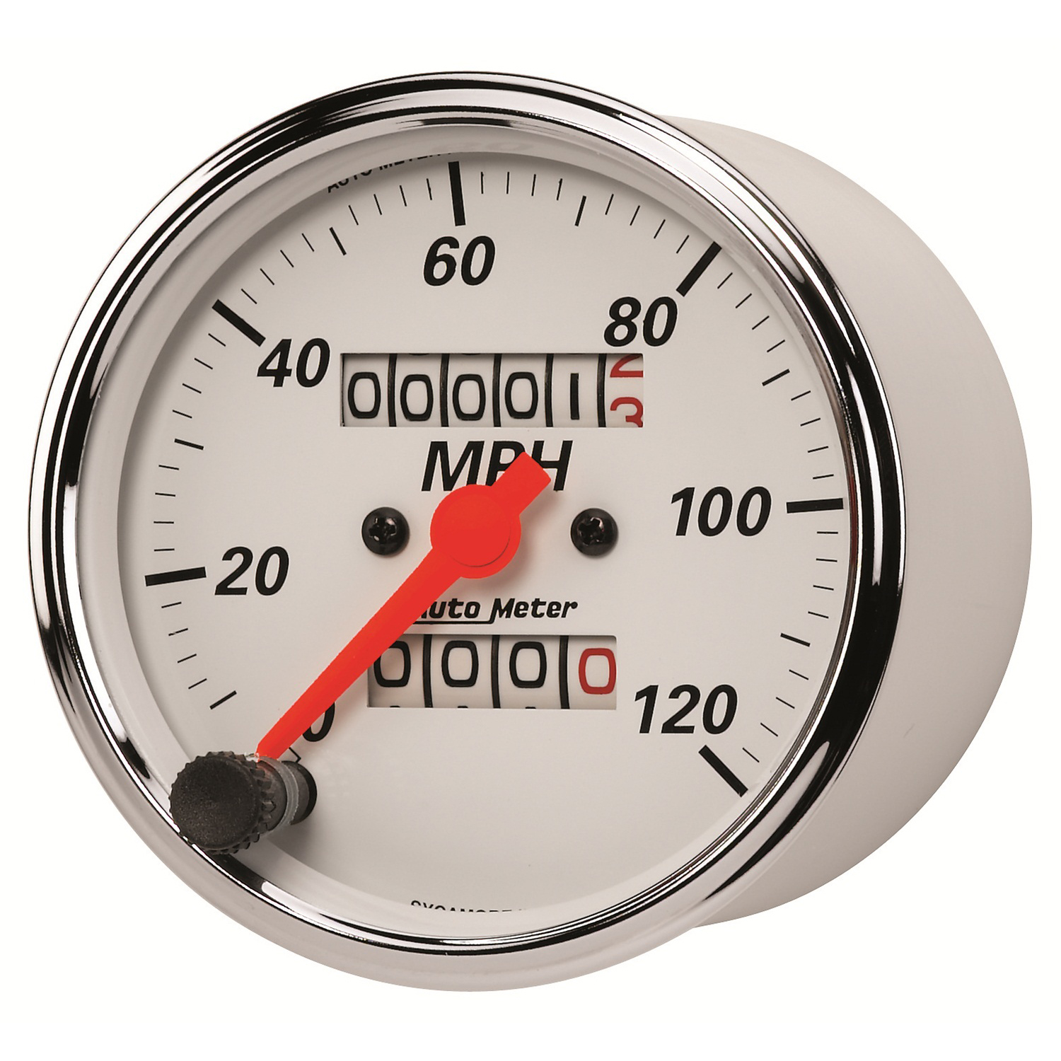 3-1/8" Hastighetsmåler, 0-120 Mph, Arctic White