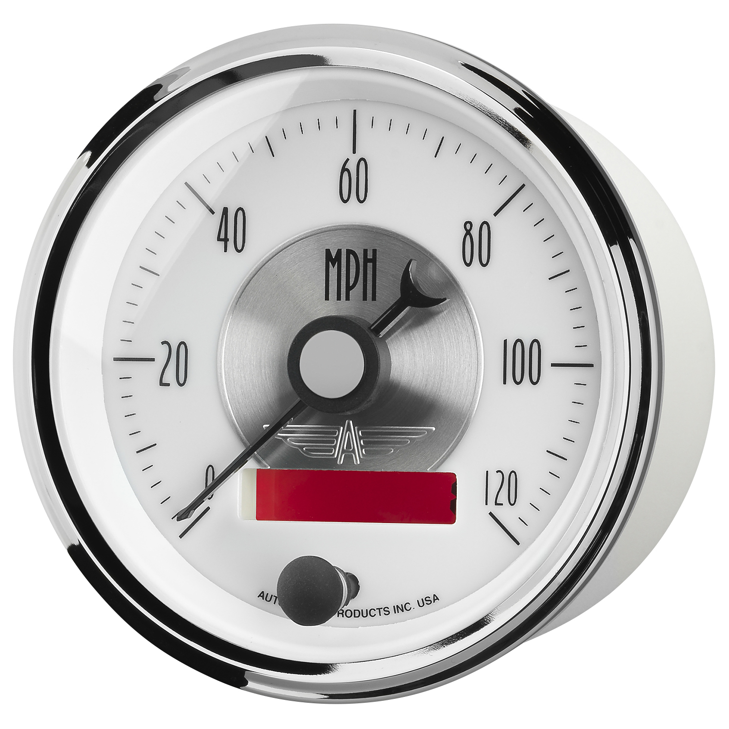 3-3/8" Hastighetsmåler, 0-120 Mph, Prestige Pearl