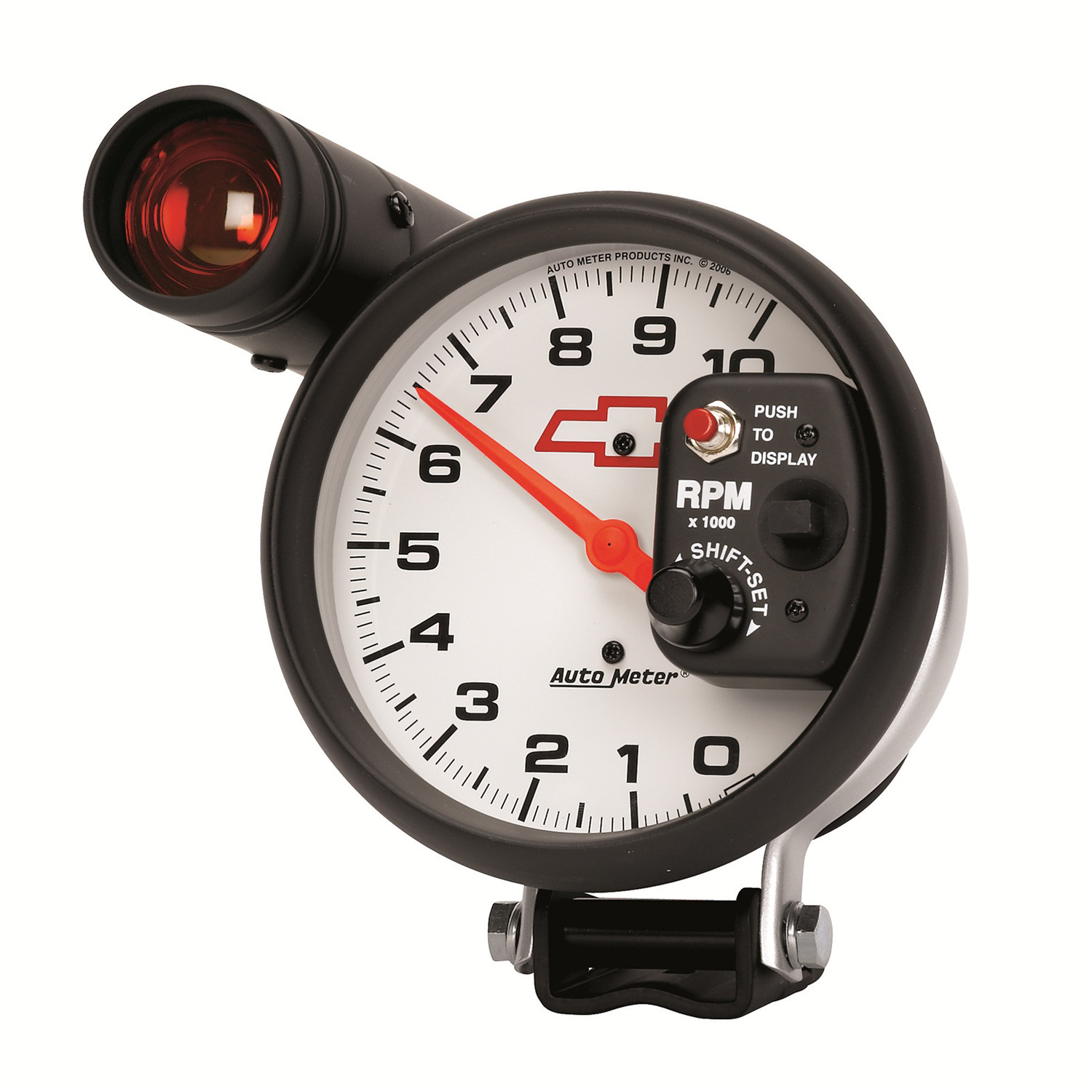 5" Pedestal Turteller, 0-10,000 Rpm, Chevy Red Bowtie, White