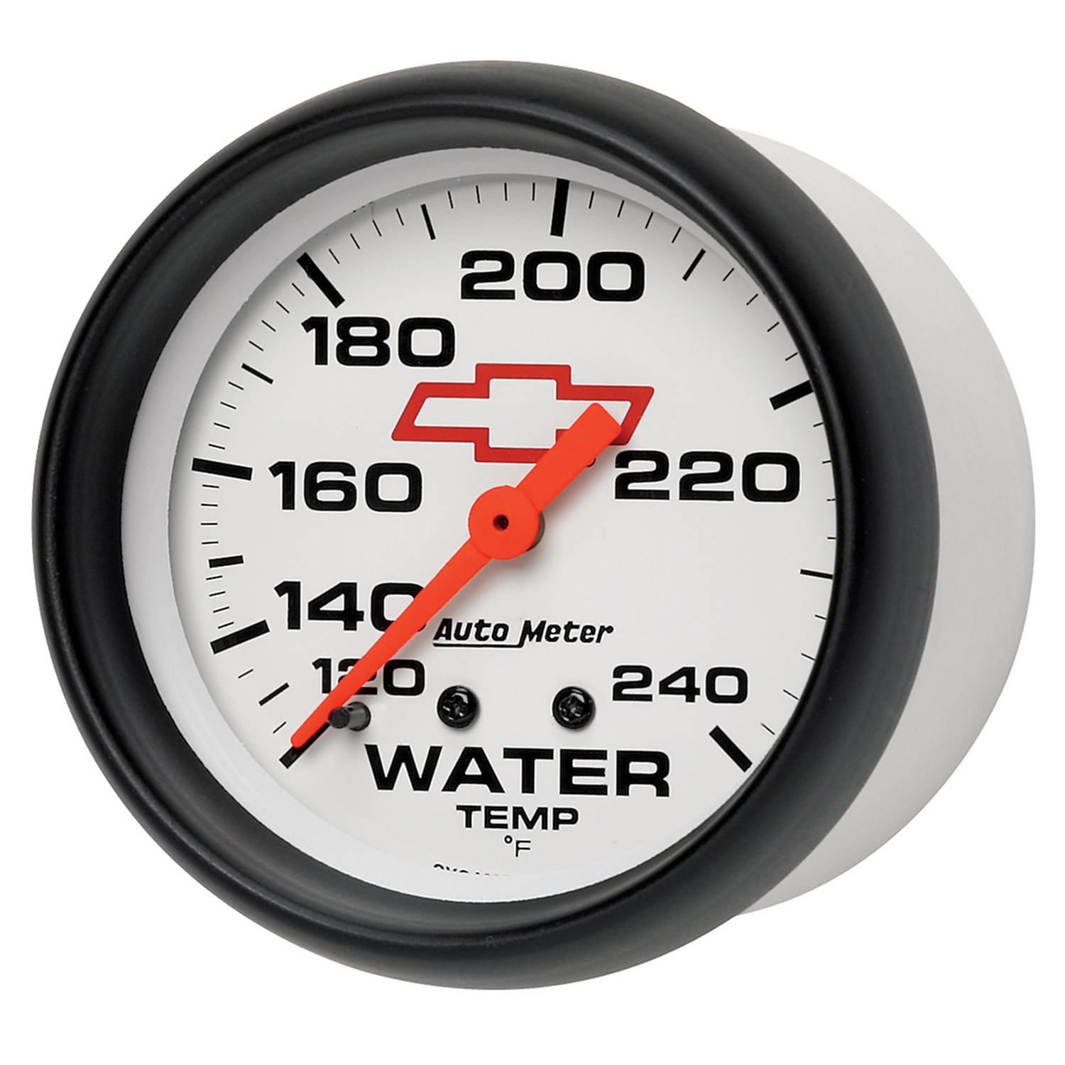 2-5/8" Vanntemperatur, 120-240 °F, Chevy Red Bowtie, White