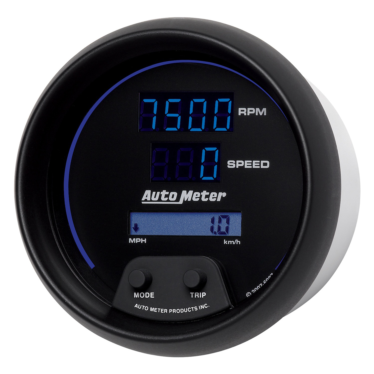 3-3/8" Turteller/Speedometer Combo, 10k Rpm/260 Mph/260 Km/H, Cobalt Digital
