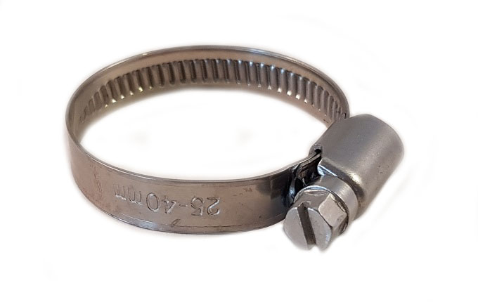 Slangeklemme i rustfritt stål 130-150mm