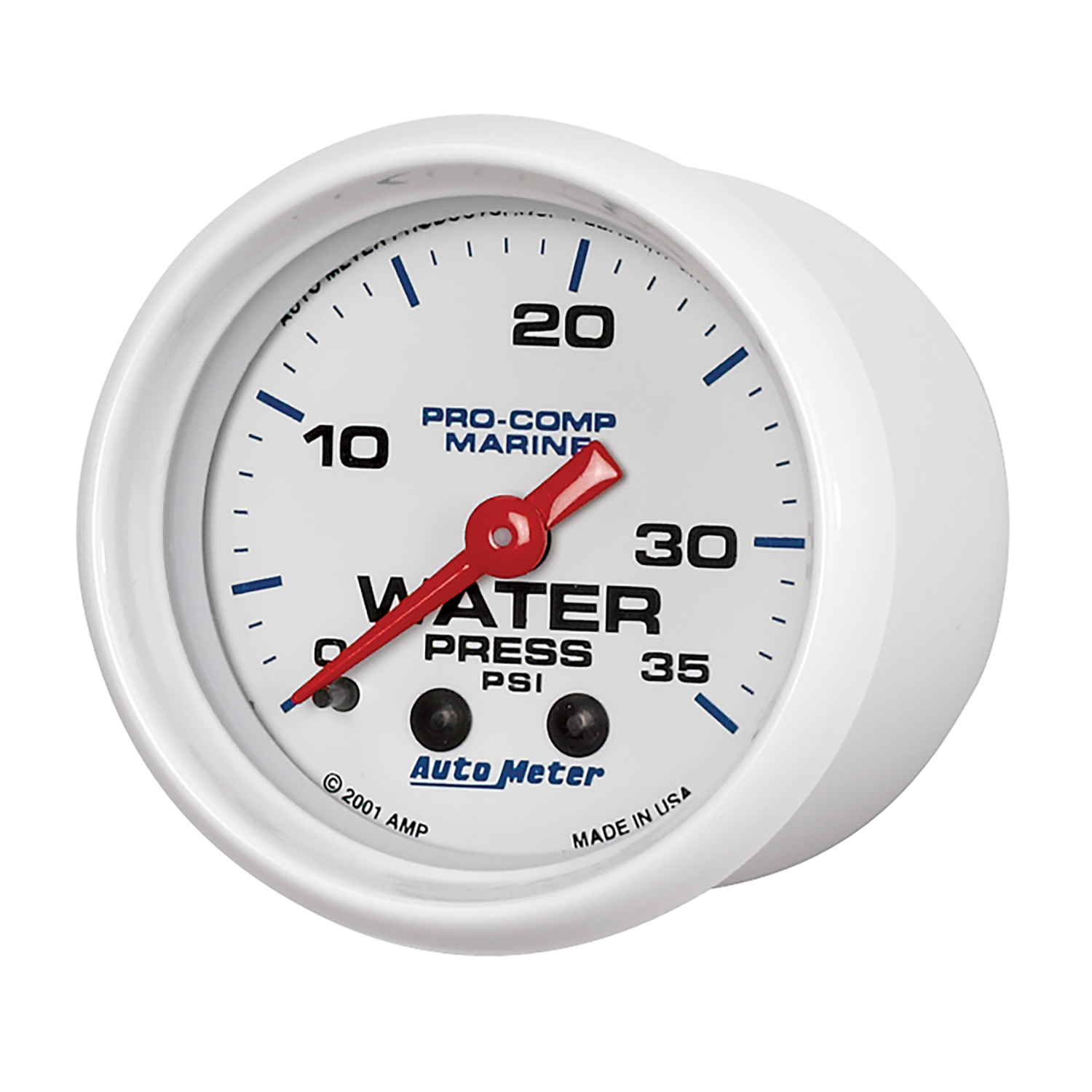 2-1/16" Water Trykk, 0-35 Psi, Marine White