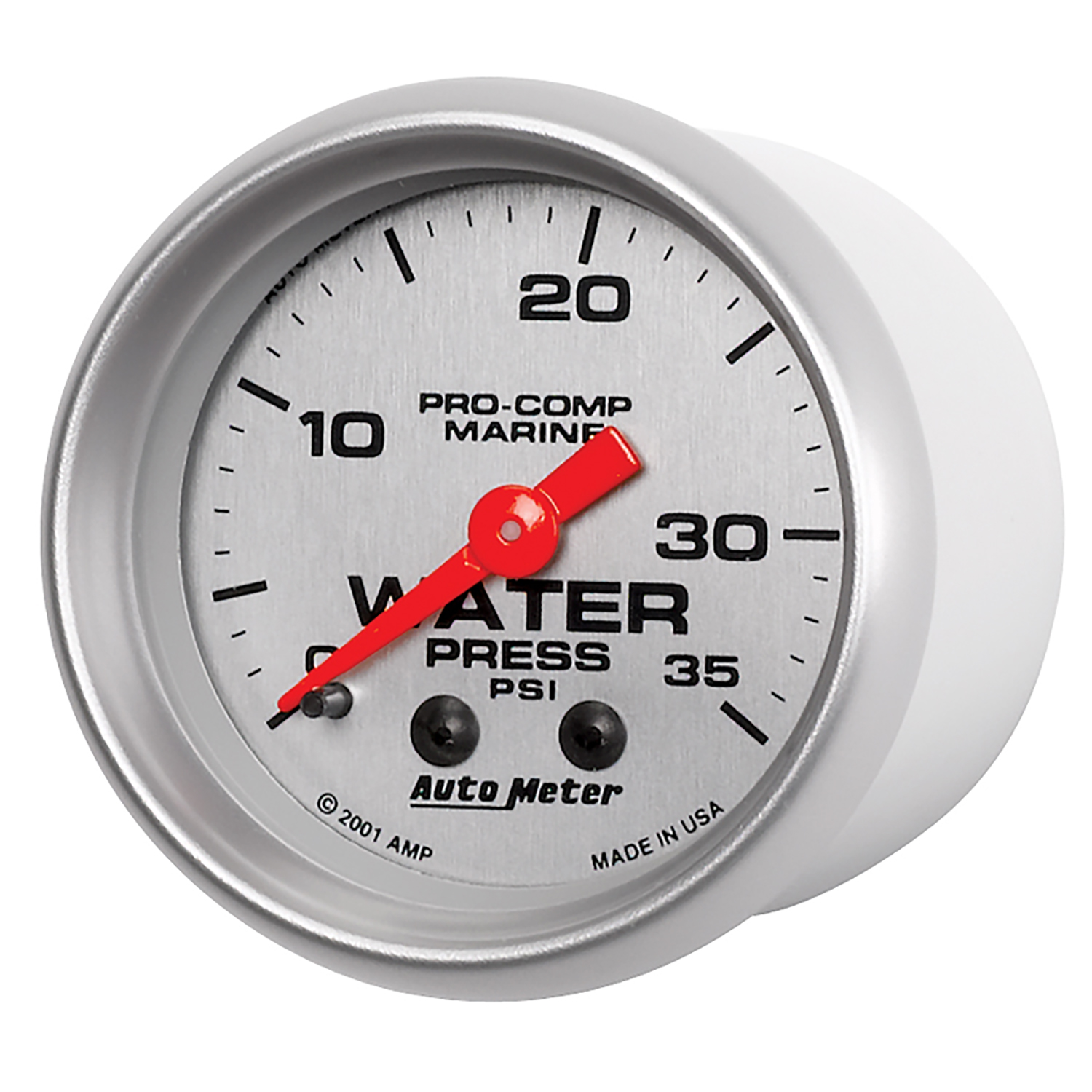 2-1/16" Water Trykk, 0-35 Psi, Marine Silver Ultra-Lite