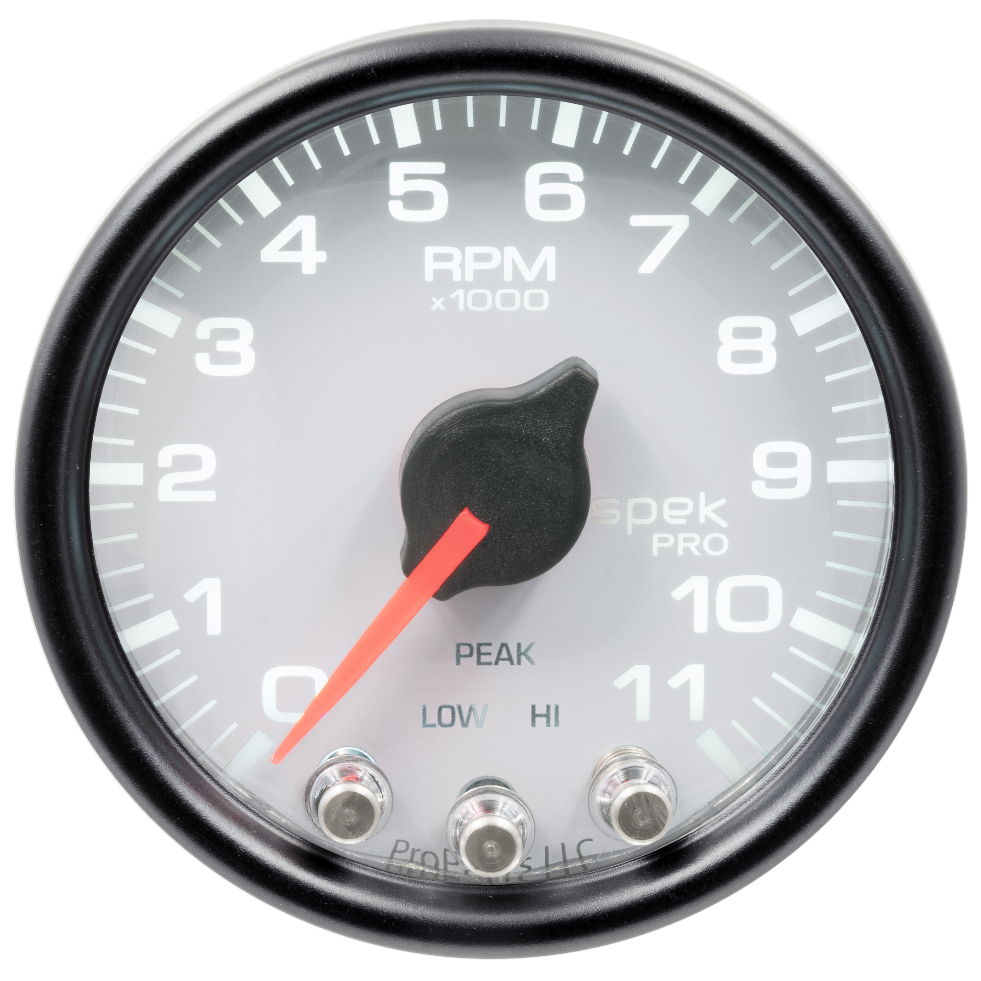 2-1/16" In-Dash Turteller, 0-11,000 Rpm, Spek-Pro, White/Black