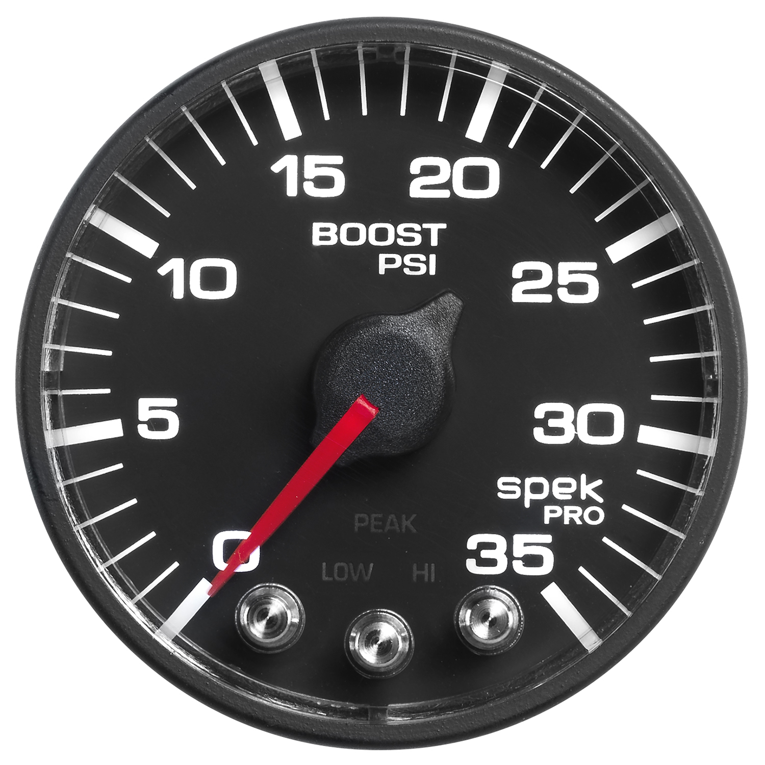 A-stolpesett, 0-35 Psi/0-2000 °F/100-300 °F, 01-07 Gm Full-Size Truck, W/ Speaker, Spek-Pro, Black Dial, Black Bezel, Flat Antiglare Lens