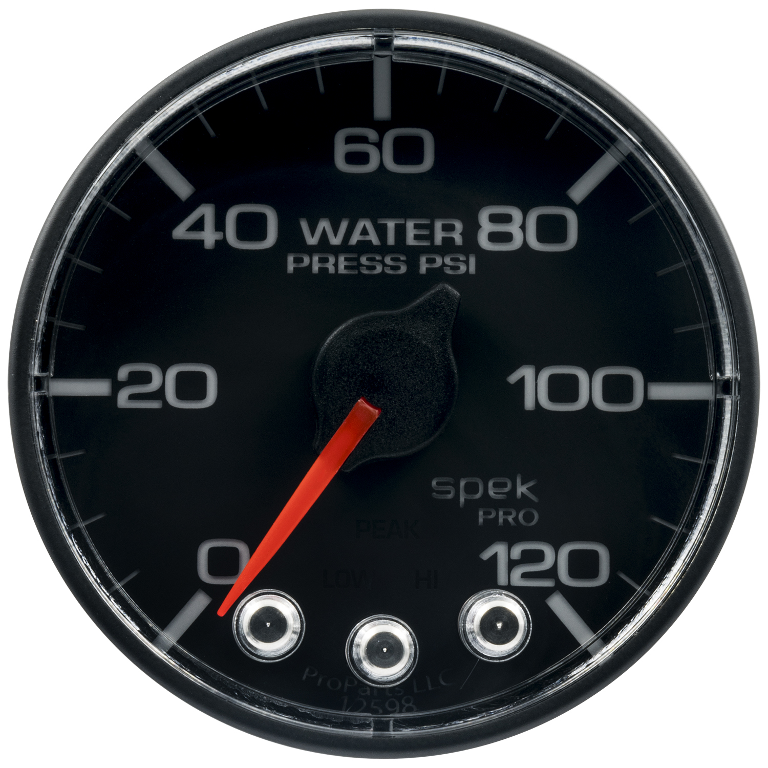 2-1/16" Water Trykk, 0-120 Psi, Spek-Pro, Black/Black