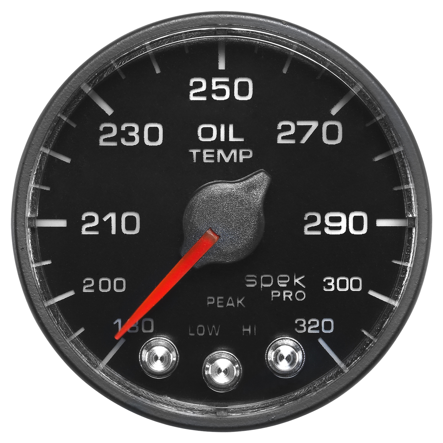 2-1/16" Oljetemperatur, 180-320 °F, Spek-Pro, Black/Black, Ecu