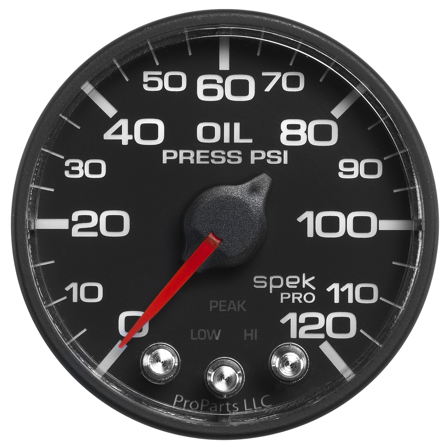 2-1/16" Oljetrykk, 0-120 Psi, Spek-Pro, Black/Black, Ecu
