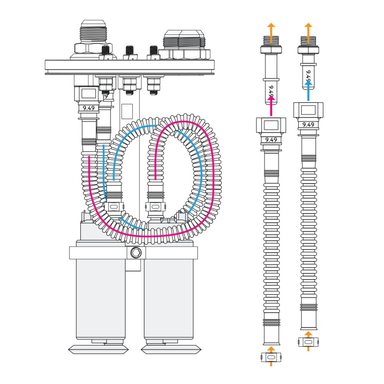 In-tank monteringssett bensinpumpe for E85 (dual pumps)