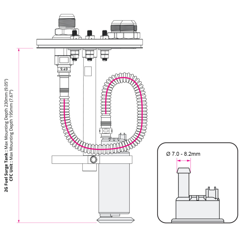 In-tank monteringssett bensinpumpe for E85