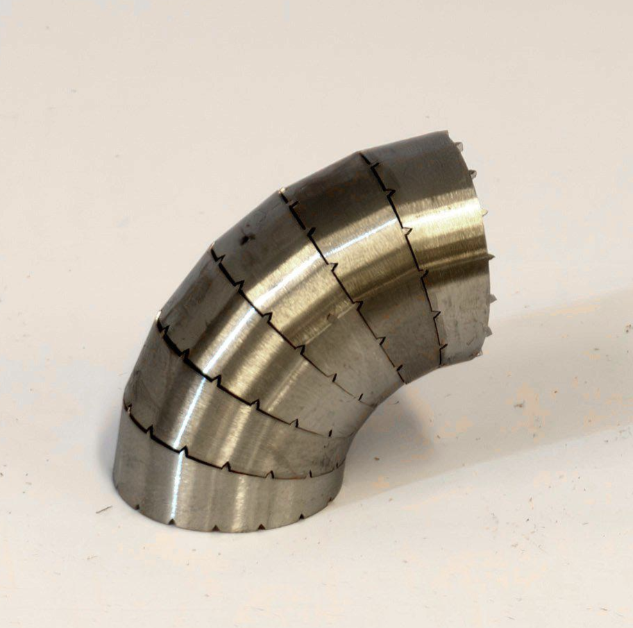 Pie cut Ø44,5 mm 15° r=44,5 Rustfritt stål