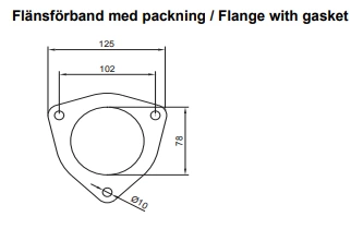 3" flänsförband svetsfläns avgasrör