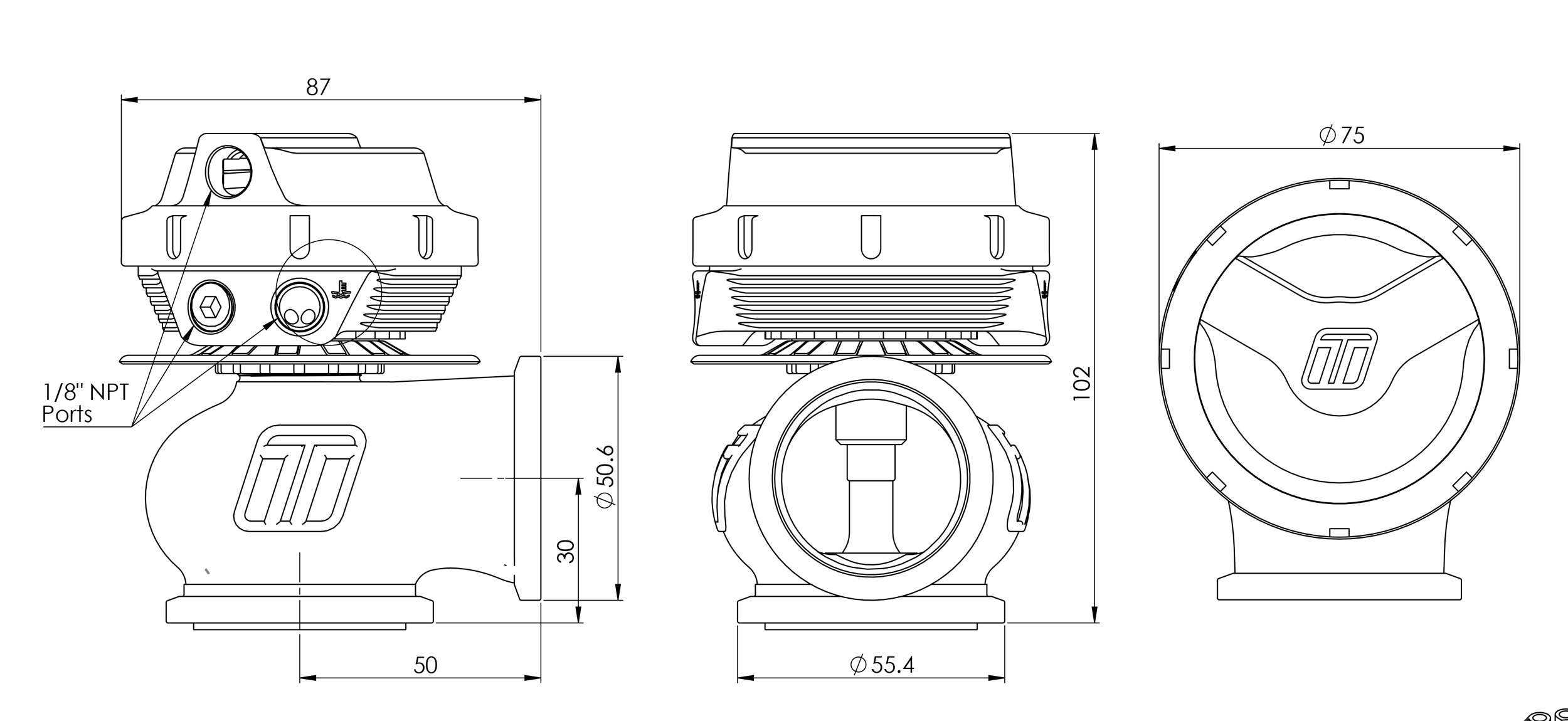 Turbosmart WG40 tegning