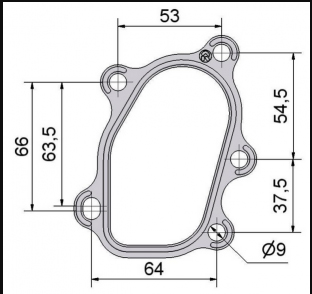 Downpipeflens Garret 5 bolt RF