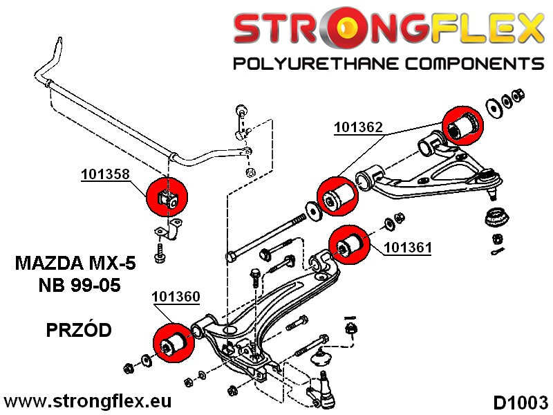 Front Nedre Front Suspensjon Foring