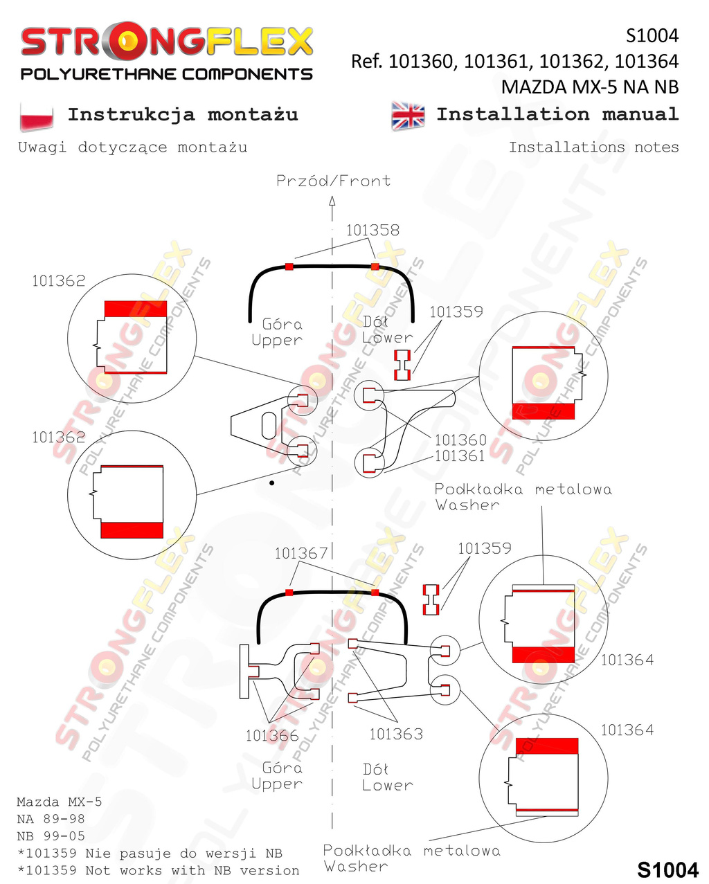 Front ØvreLenkearm Foring SPORT