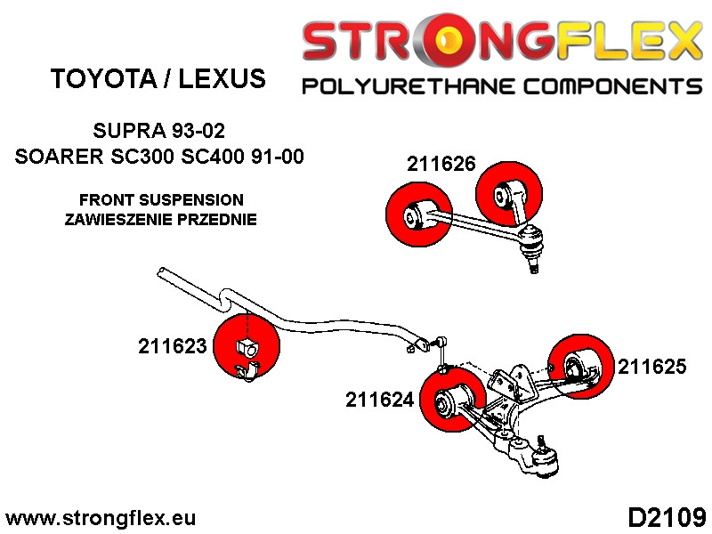 Toyota Supra MKIV Front Krengningshemmere Foring