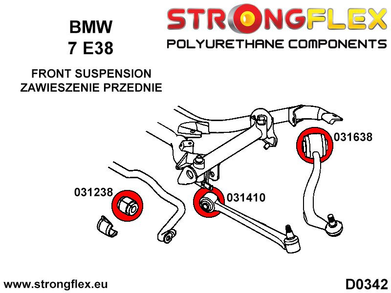 Front NedreLenkearm Mot Kaross Foring 66mm SPORT