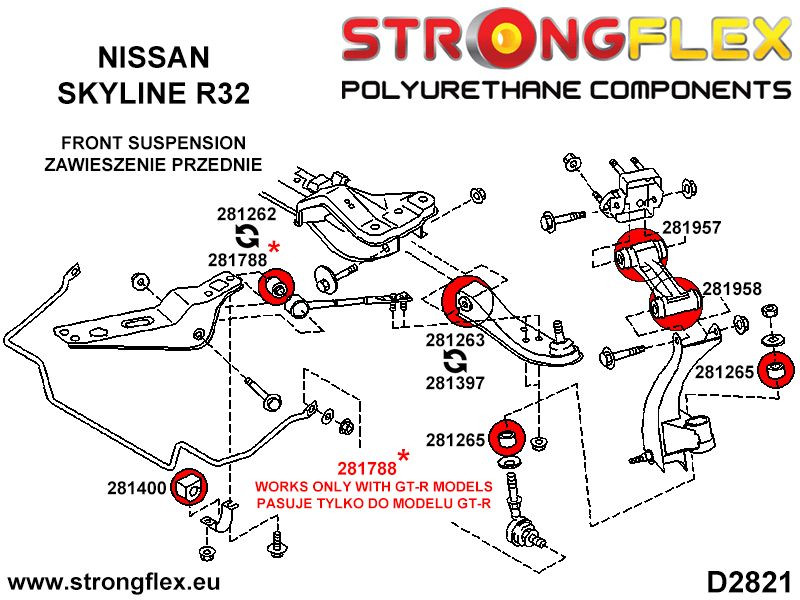 Front NedreLenkearm Mot Kaross Foring GT-R
