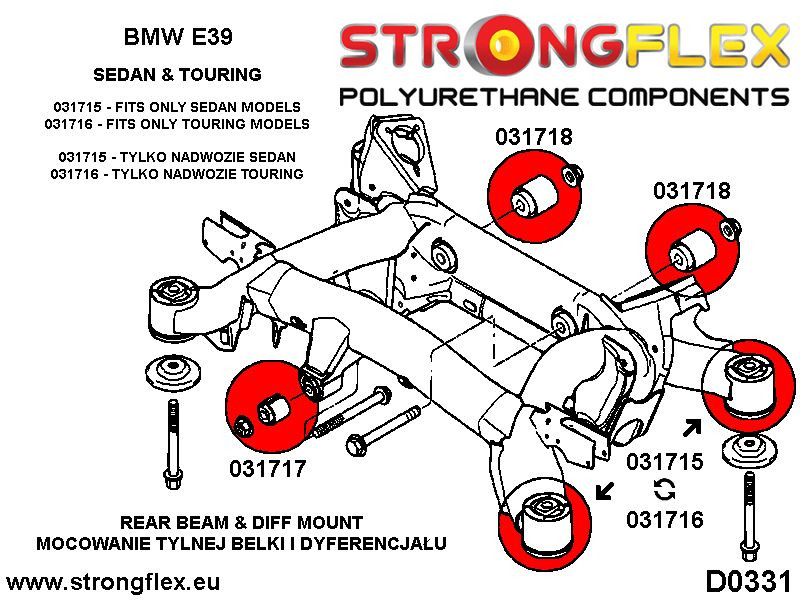 Full Suspensjon Bøssesett E39 Touring SPORT