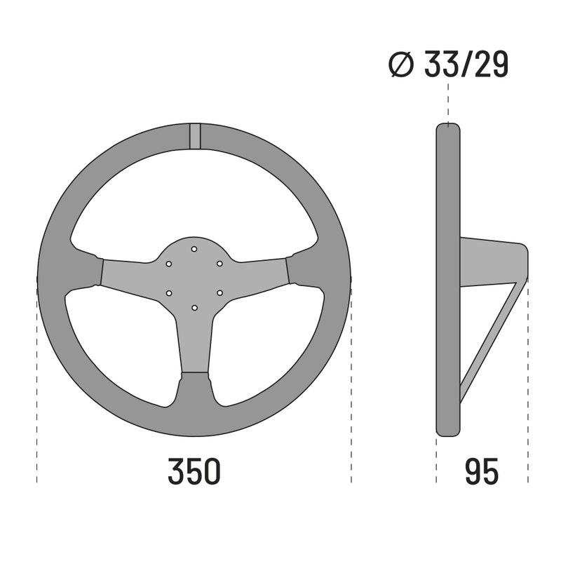 Sparco R325 Ratt Semsket skinn