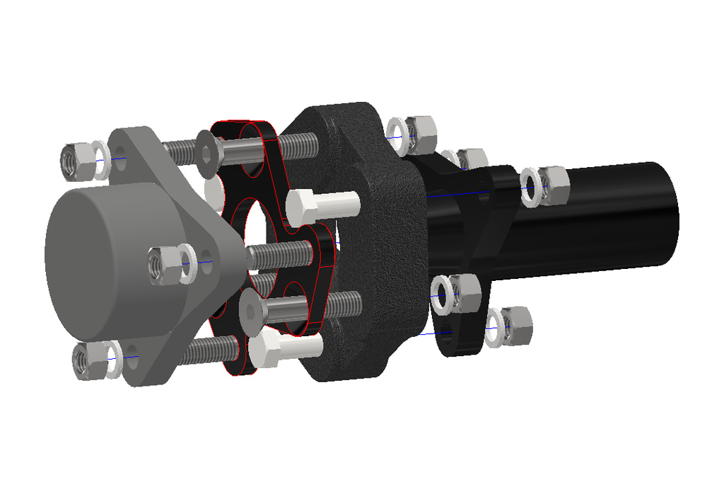 Adapter kardan 110mm til 96mm ZF / Getrag girkasse