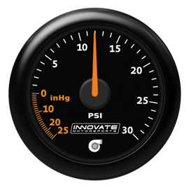 Innovate Analog MTX-A 30 PSI Vacuum/Boost Gauge Kit,Black Di
