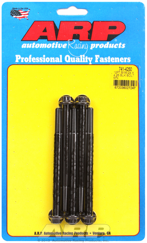 "5/16""-24 x 4.250 12pt black oxide bolts" (5pcs)