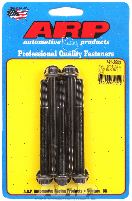 "5/16""-24 x 3.500 12pt black oxide bolts" (5pcs)