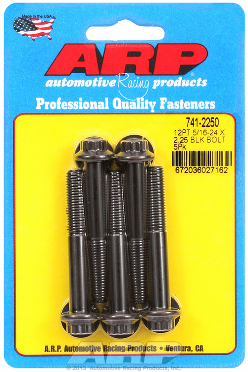 "5/16""-24 x 2.250 12pt black oxide bolts" (5pcs)