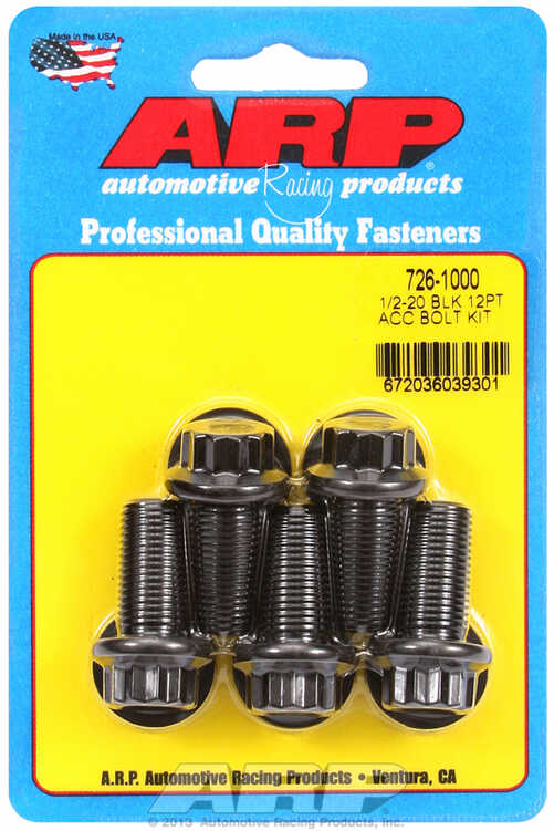 ARP Bolt Kit 1/2-20 x 1.000 Black Oxide 12PT