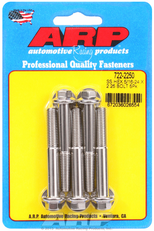 "5/16""-24 x 2.250 hex SS bolts" (5pcs)