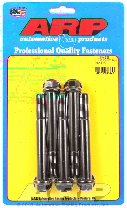 ARP Bolt Kit 1/2-20 x 4.000 Black Oxide Hex