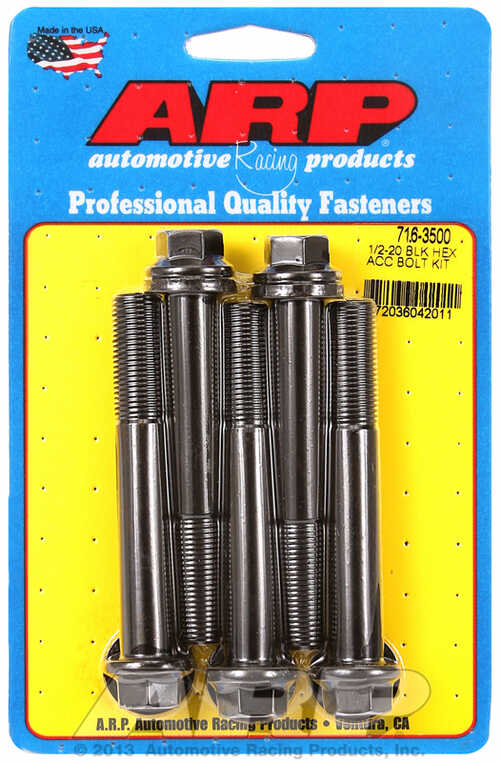 ARP Bolt Kit 1/2-20 x 3.500 Black Oxide Hex