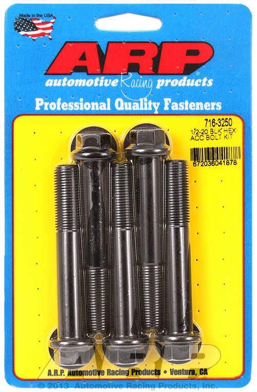 ARP Bolt Kit 1/2-20 x 3.250 Black Oxide Hex
