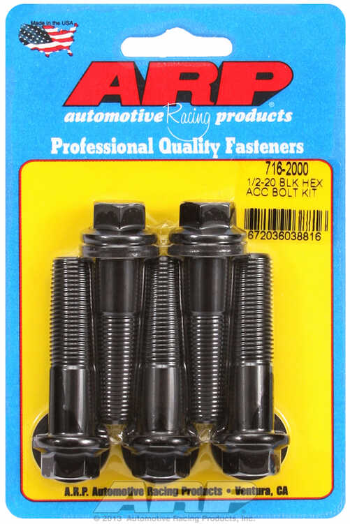 ARP Bolt Kit 1/2-20 x 2.000 Black Oxide Hex