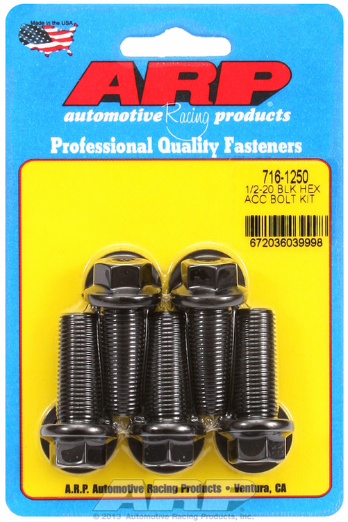 ARP Bolt Kit 1/2-20 x 1.250 Black Oxide Hex